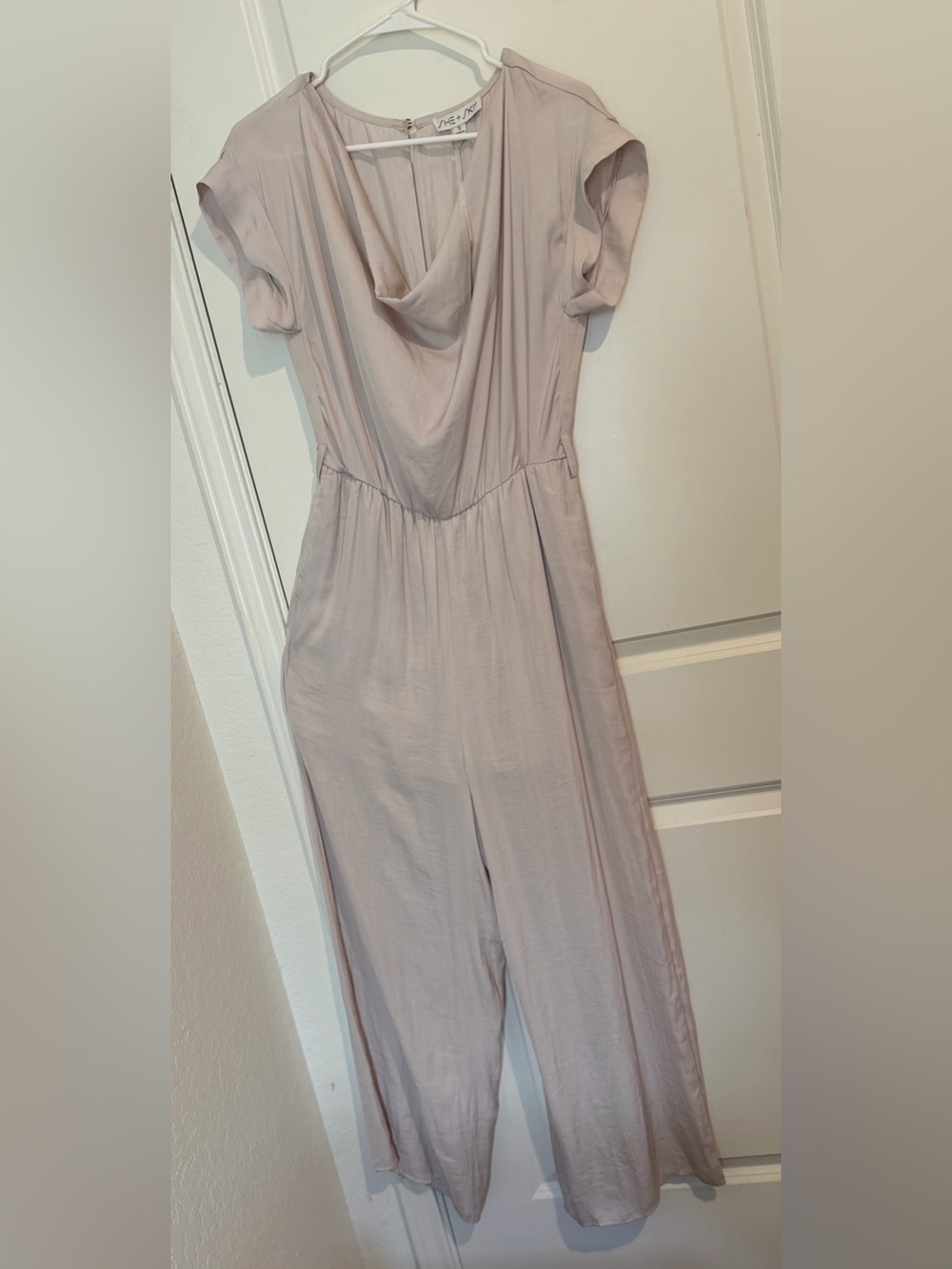 She + Sky Dusty Mauve Cowl-Neck Jumpsuit